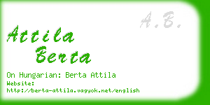 attila berta business card